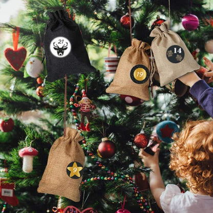 24 Jute Adventskalender zum Befüllen mit Zubehör