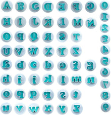 62-teiliges Buchstaben Zahlen Kuchen Fondant Ausstechformen Set