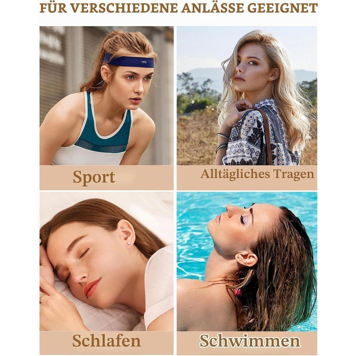 Ohrringe Set Silber Gold 5 Paar Zirkonia Damen Herren