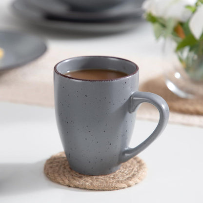 Tafelservice Steingut Vintage Look 16-teilig Grau