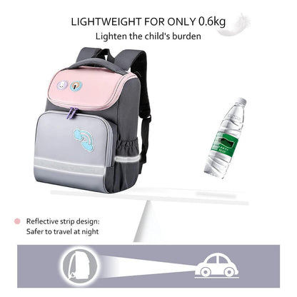 Schulrucksack Kinder wasserdicht, leicht & robust (Schwarz)