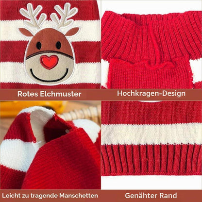 Hundepullover Weihnachten: Warmer Strick Rollkragen für Welpen