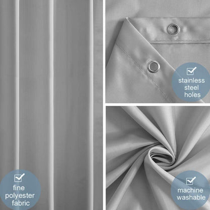 Schmaler Duschvorhang Grau 80x180 cm – Schimmelresistent & Waschbar