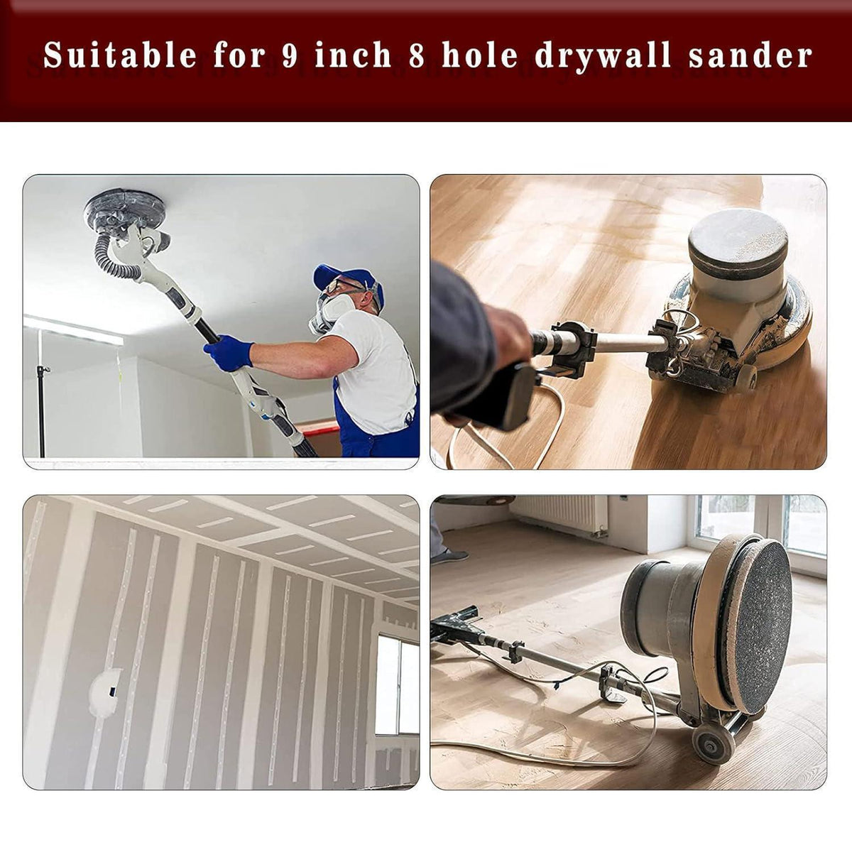 Schleifscheiben 225mm Klett, 50 Stück, 5 Körnungen für Trockenbauschleifer