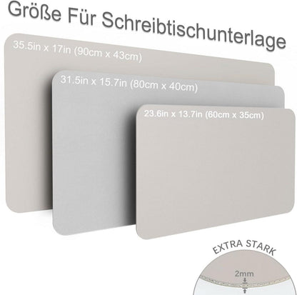 Oterri Schreibtischunterlage Mauspad Doppelseitig Beige Grau