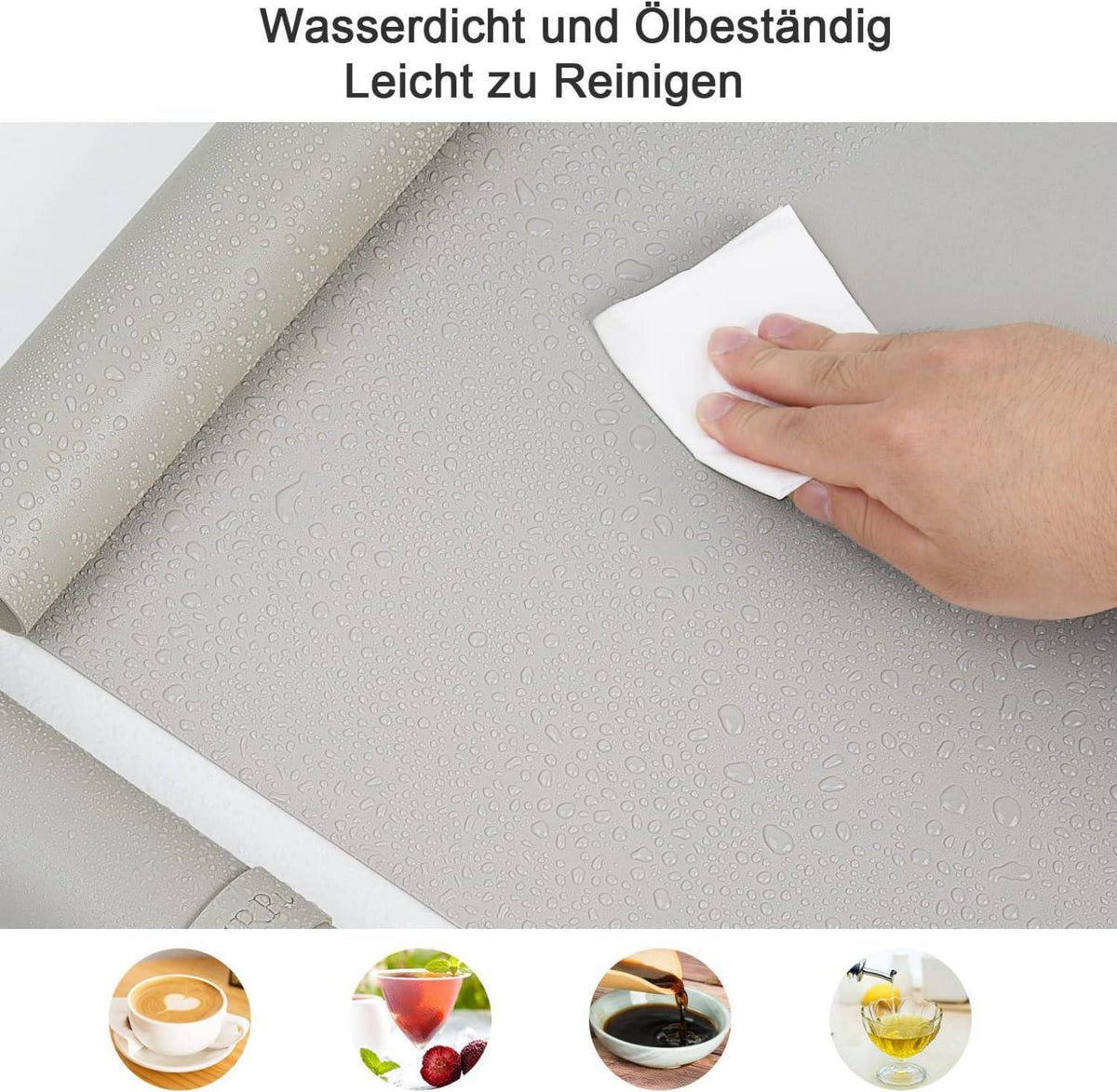 Schreibtischunterlage Mauspad PU-Leder 60x35 cm Beige Grau