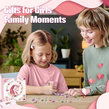 DIY Armband Set Mädchen Geschenkbox Kristallperlen Einhorn
