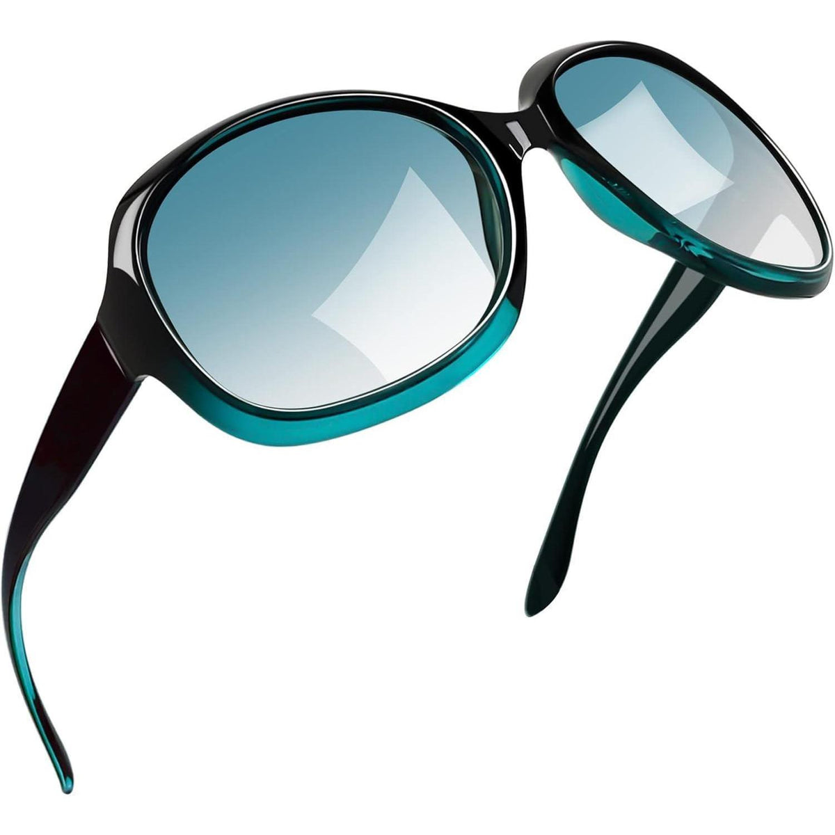 Übergroße Damen Sonnenbrille polarisiert UV400 Schutz Grün