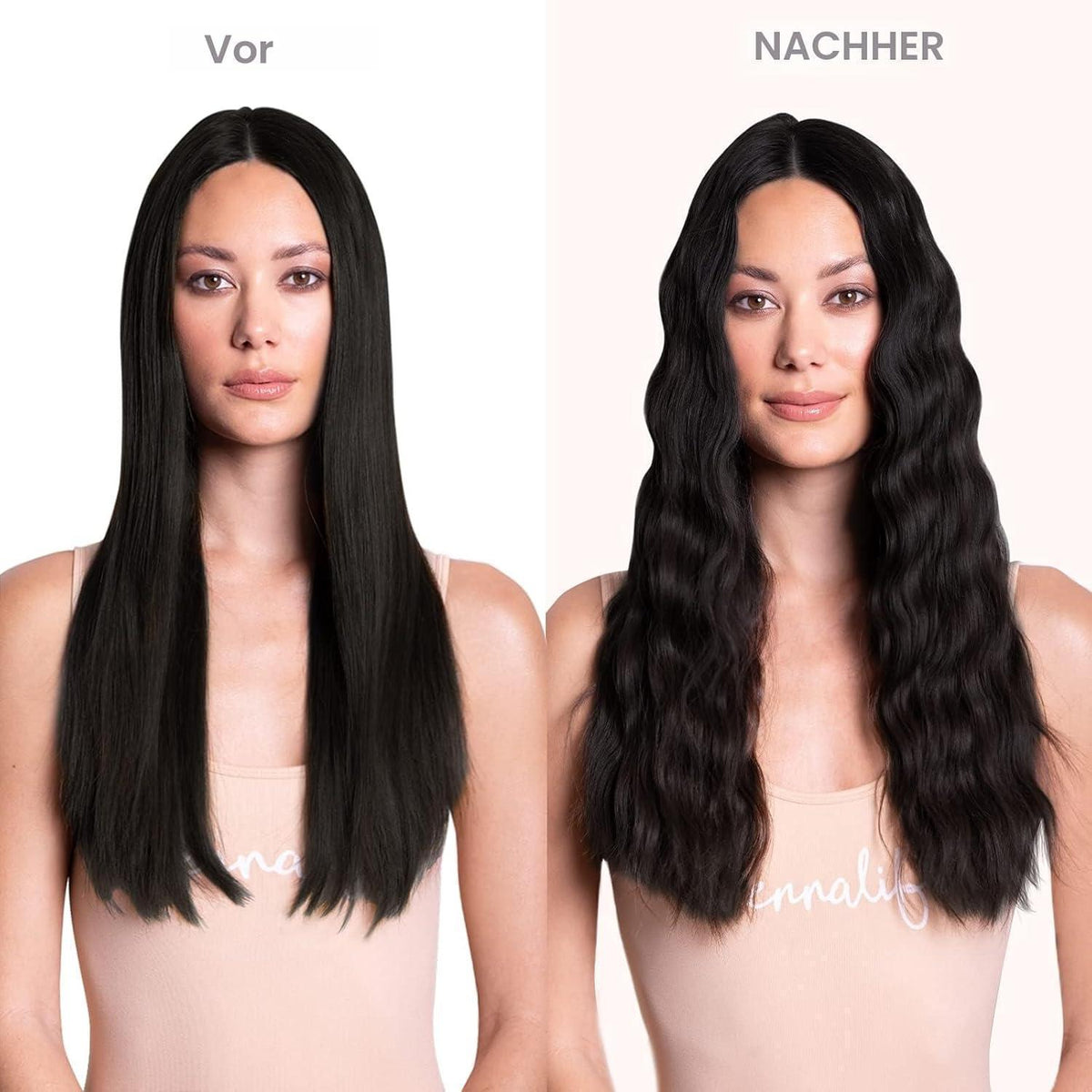 Clip-in Haarverlängerungen Echthaar 150g 50cm Schwarz