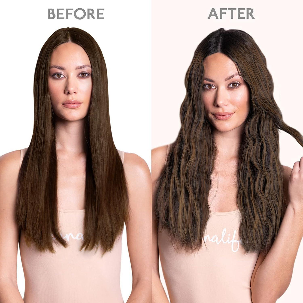 Clip-In Haarverlängerung Echthaar Dunkelbraun-Kastanienbraun 60cm