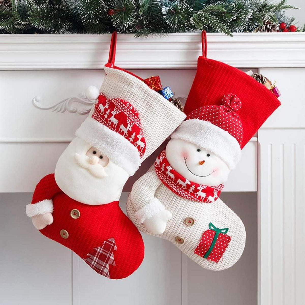Große Weihnachtsstrümpfe Set Weihnachtsgeschenktüten Festliche Deko