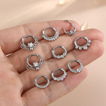 9x Nasenring Set | Septum, Daith, Helix | 16G Edelstahl