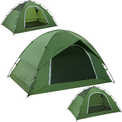 4 Personen Kuppelzelt wasserdicht leicht für Camping Outdoor Grün