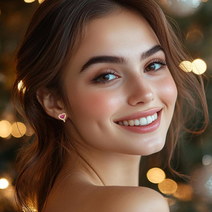 Ohrstecker Silber 925 Roségold Damen Herz Ohrringe Geschenk