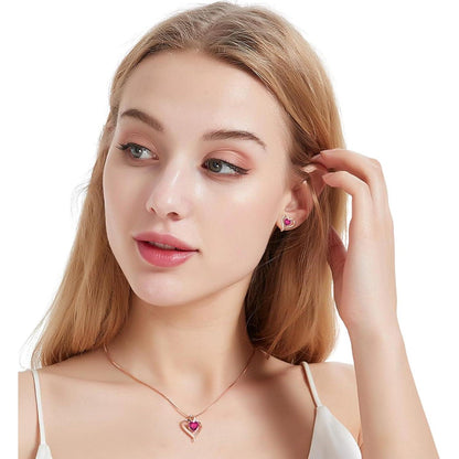 Ohrstecker Silber 925 Roségold Damen Herz Ohrringe Geschenk