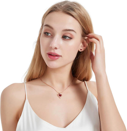 Herz Halskette Ohrringe Set Silber 925 Zirkonia Damen Geschenk