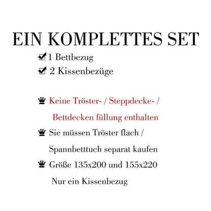 3tlg. Bettwäsche-Set Lila Gold Glitzer Marmor Design 220x240