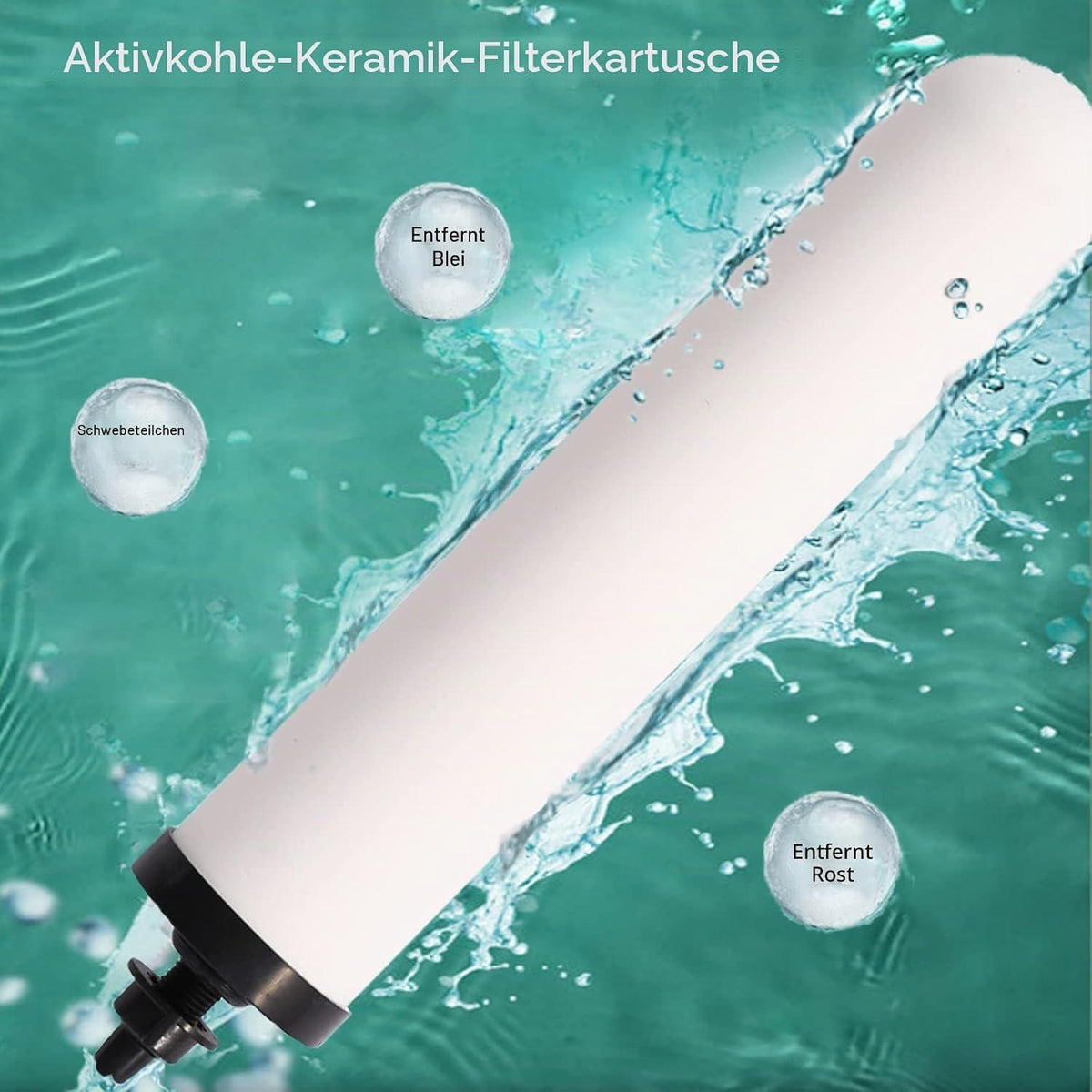 Keramik Wasserfilter 25,4 cm – 4er Set mit Aktivkohle