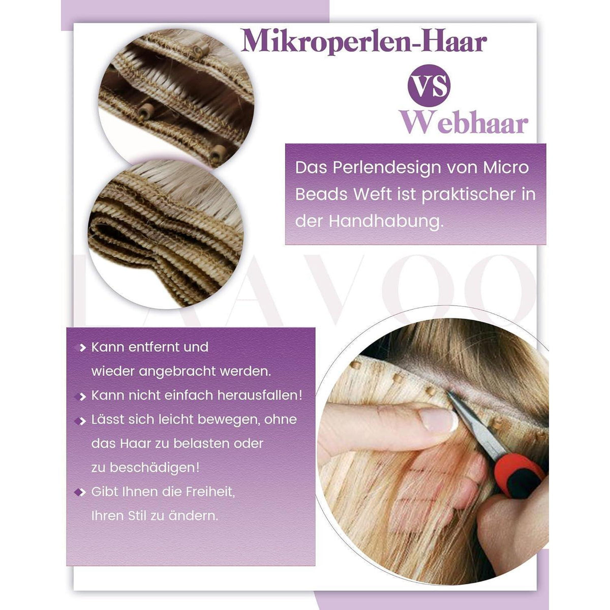 Remy Echthaar Tressen 55cm Dunkelbraun Ombre Micro Weft