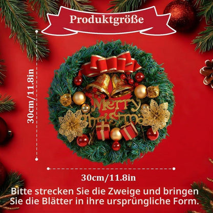 Weihnachtskranz 30cm - Festliche Deko für Tür & Adventszeit