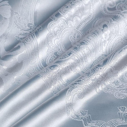 Bettwäsche-Set 135x200 cm, 4-teilig, Grau mit Blumenmuster