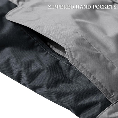 Herren Winterjacke Wasserdicht Warm Gefüttert Skijacke Hellgrau