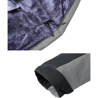 Herren Winterjacke Wasserdicht Warm Gefüttert Skijacke Hellgrau