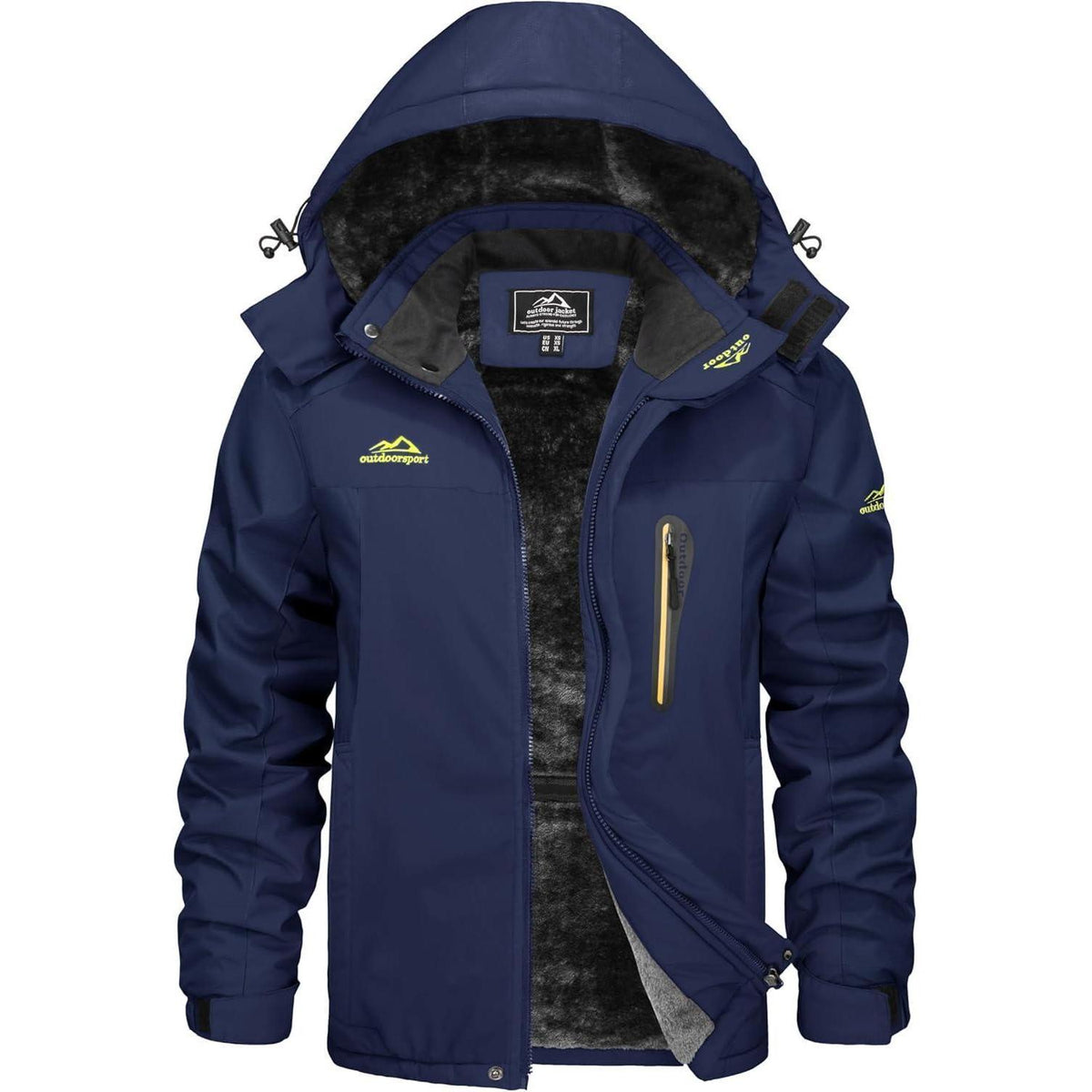 Herren Winterjacke Wasserdicht Warm Gefüttert Skijacke Dunkelblau