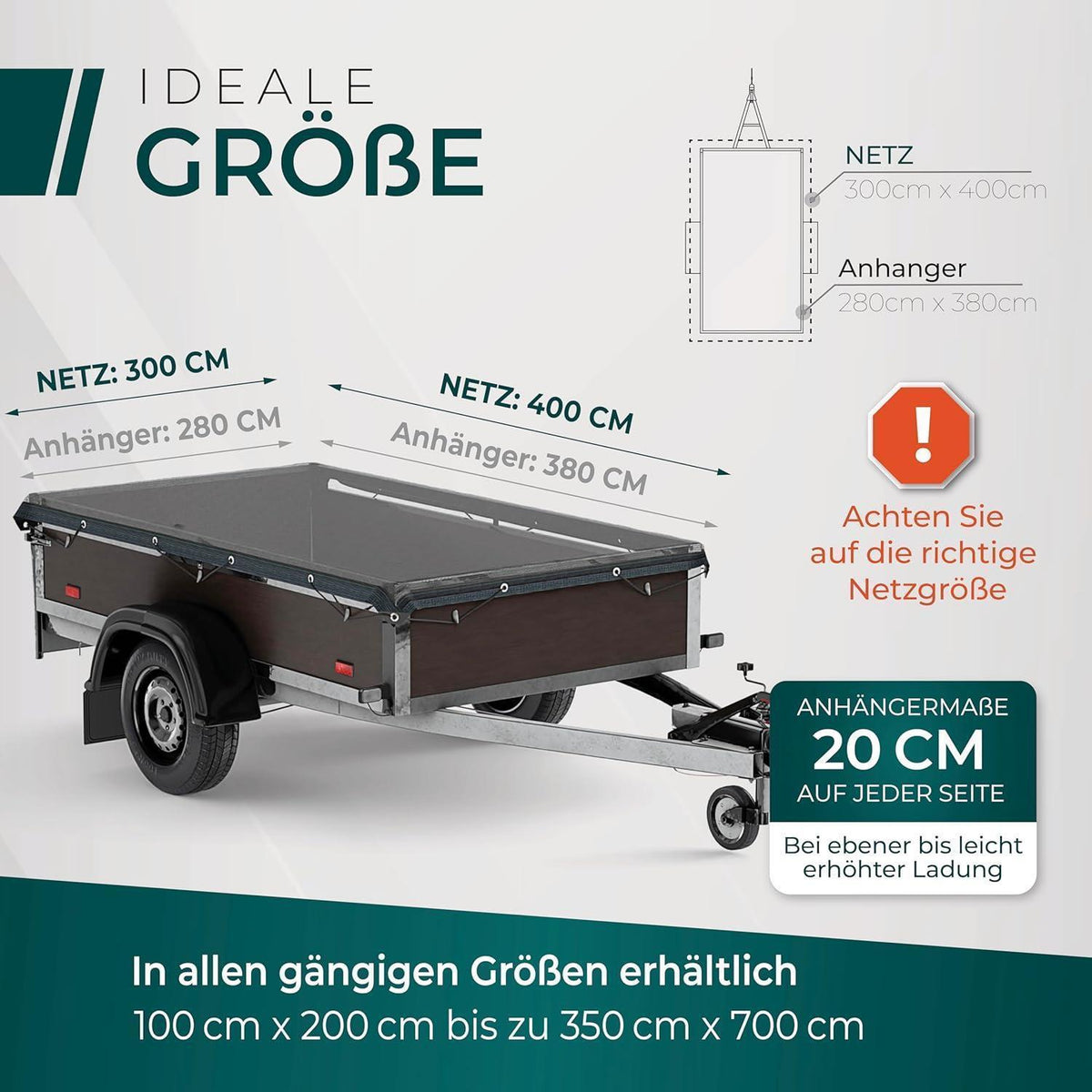 Feinmaschiges Anhängernetz 3x4m mit Gummizug – Ladungssicherung
