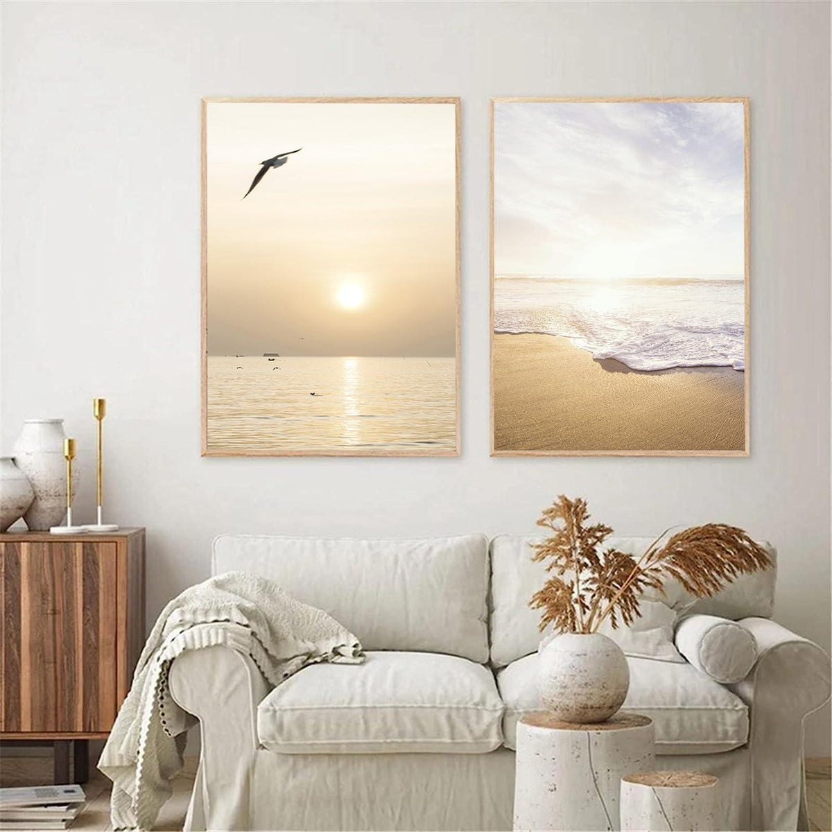 3er Poster Set Sonnenuntergang Strand - Stilvolle Wandbilder 30 x 40 cm