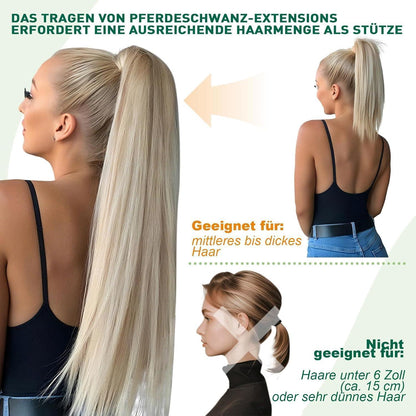 Echthaar Zopfverlängerung Blond Highlights 35cm