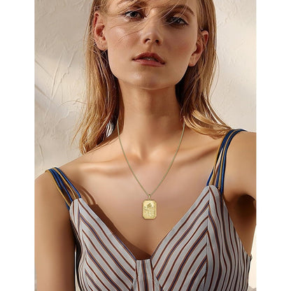 Heiliger Christophorus Kette 925 Sterling Silber vergoldet 60cm Gold