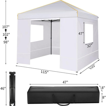 3x3m Faltpavillon Wasserdicht mit 4 Seitenwänden – Garten Zelt