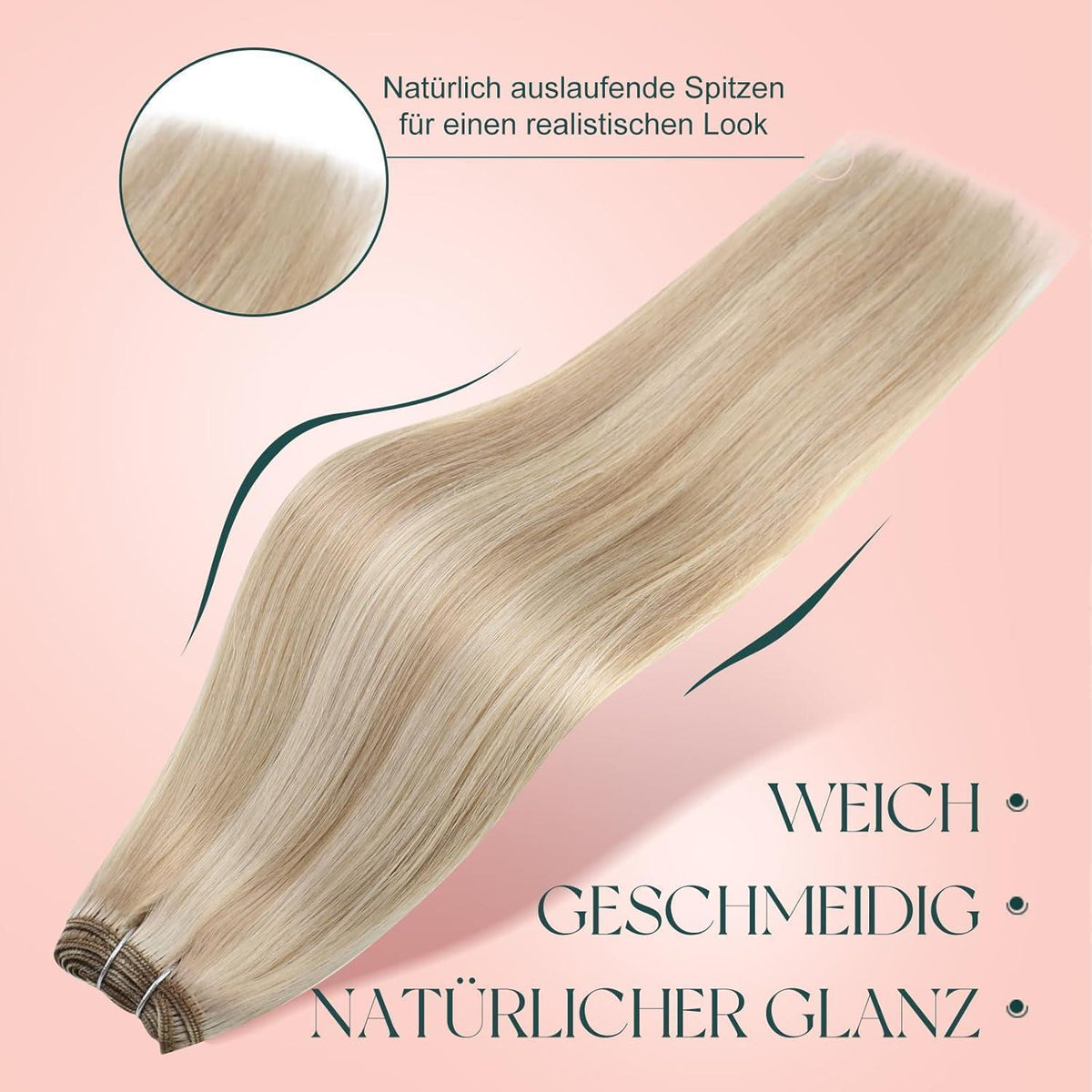 Remy Haartressen Blond 50cm – Echthaar Extensions Aschblond