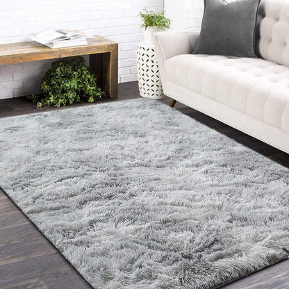 Shaggy Teppich Grau/Weiß 200x250cm - Weich & Rutschfest