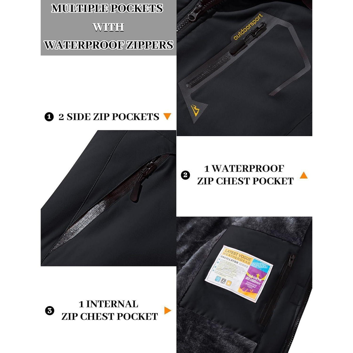 Damen Winterjacke mit Fleece, wasserdicht, atmungsaktiv