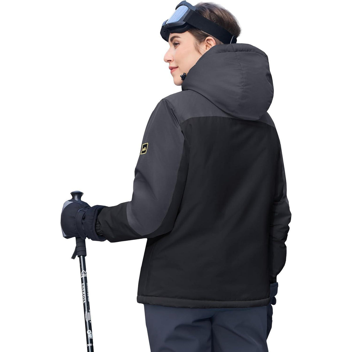 Damen Winterjacke mit Fleece, wasserdicht, abnehmbarer Hut