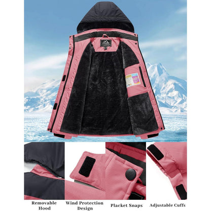 Damen Winterjacke mit Fleece, wasserdicht, Rosig, XL