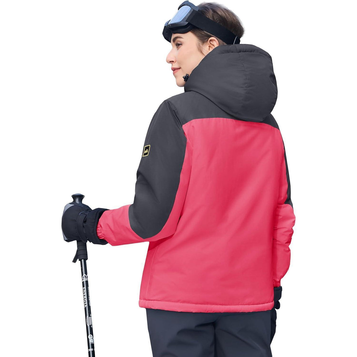 Damen Skijacke Winterjacke Fleece Parka Rosa