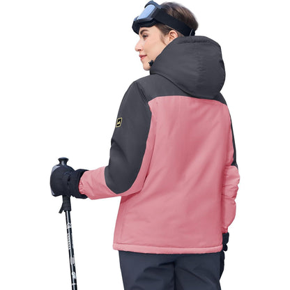 Damen Winterjacke mit Fleece, wasserdicht, Rosig L