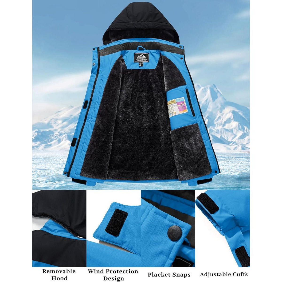 Damen Skijacke Winterjacke mit Fleece – Wasserdicht & Winddicht