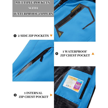 Damen Skijacke Winterjacke mit Fleece – Wasserdicht & Winddicht