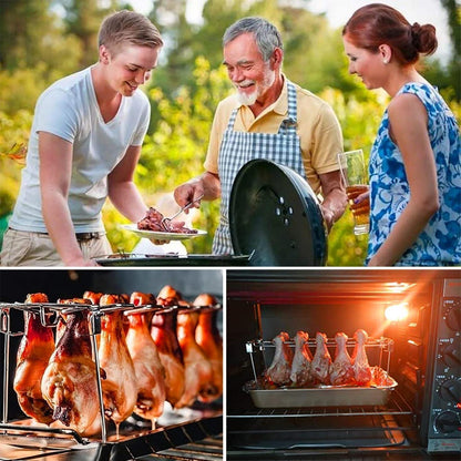 Hähnchenschenkel Halter für Grill Auffangschale Grillzubehör