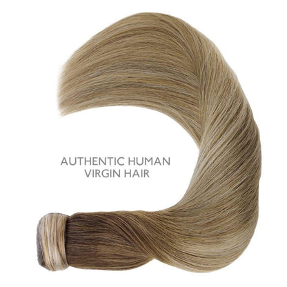 Pferdeschwanz-Extension Echthaar 50cm Mokka Bronde Highlights