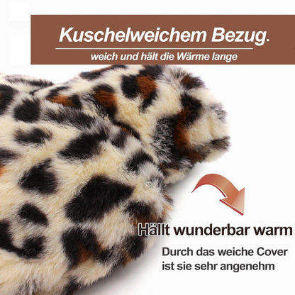 Wärmflasche 2L mit Flausch Bezug & Kängurutasche - Kuschelweich