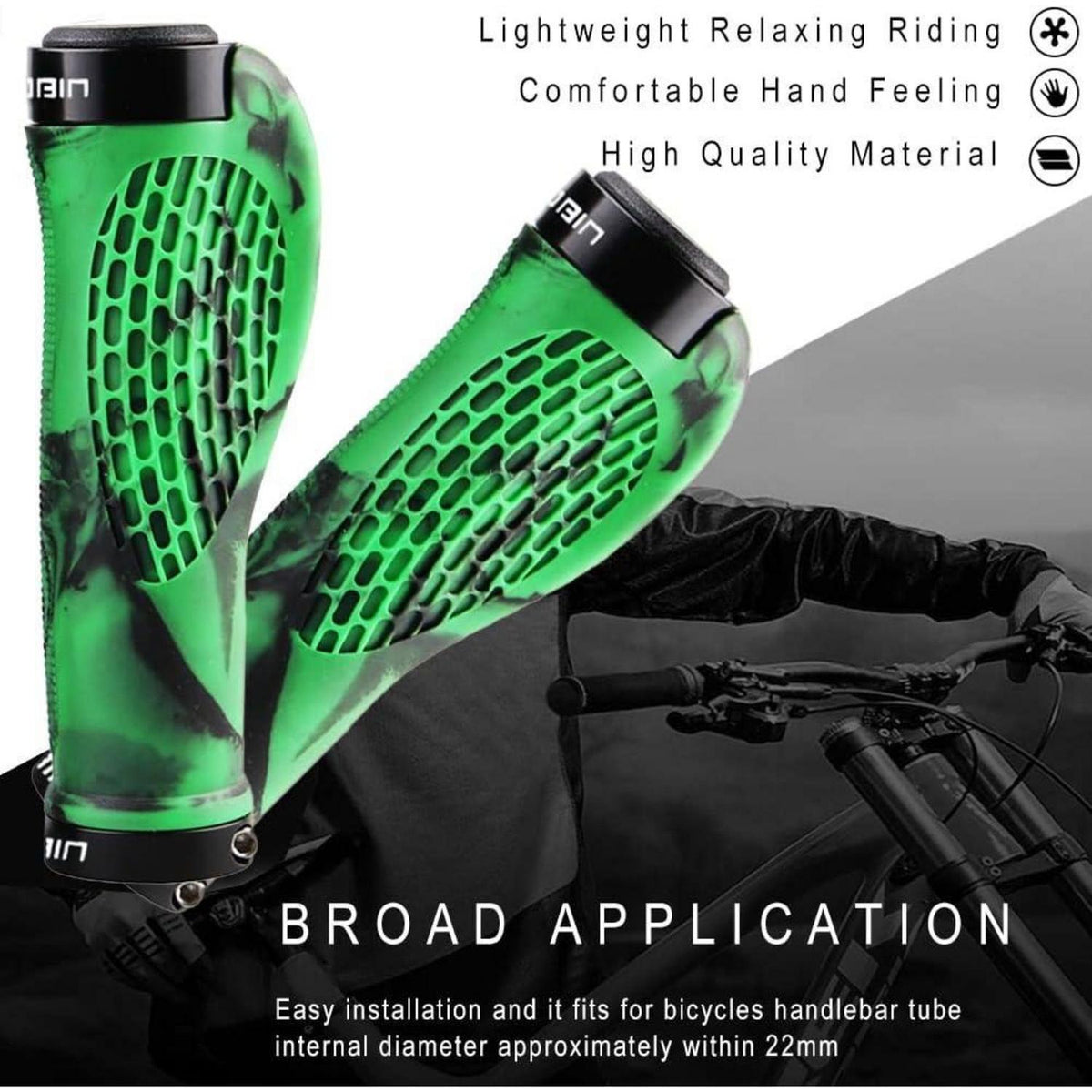 Ergonomische Fahrradgriffe Gummi Grün (1 Paar)