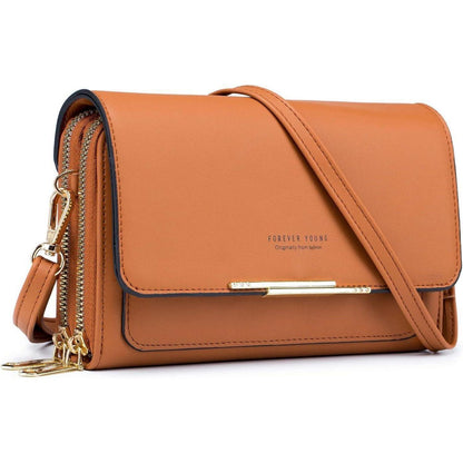 Kleine Handy Umhängetasche Crossbody A-purpur Rosa in Lederoptik