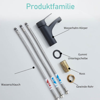 Niederdruck Badarmatur Schwarz – Einhebelmischer mit Wassersparfunktion