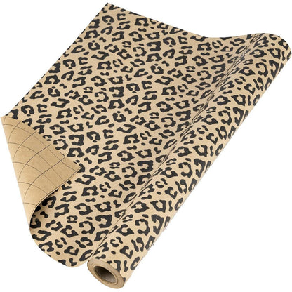 Kraft Geschenkpapier Rolle Leopardenmuster 43x10m
