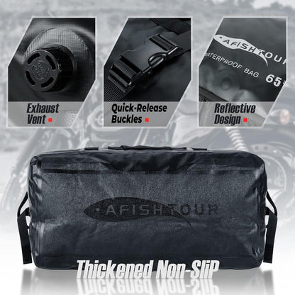 65L Wasserdichte Duffelbag – Reisetasche für Motorrad, Kajak & Boot